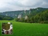 Felsen beim Donaudurchbruch zwischen Fridingen und Beuron, kl. Foto: Donaufurt am Jägerhaus