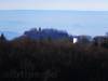 Achalm und Stauseeturm vom Wolfsfelsen aus gesehen, der Schwarzwald im Hintergrund