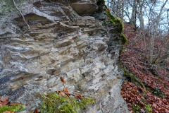 Gesteinschichten am Ulmener Maar