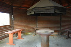 Grillhütte mit Kehrblech und -besen