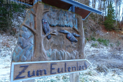 Wegweiser zum Eulenloch (anderer Weg)