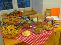 Süße Ecke des regionalen, Frühstücksbüffets