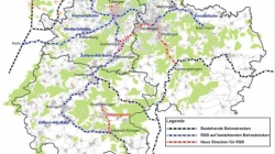 Liniennetz der geplanten Regionalstadtbahn (Sogenannte neue Strecken gab es schon einmal)