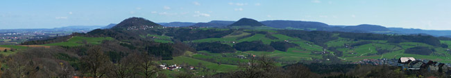 Panorama vom Hohenstaufen mit Blick auf Stuifen und Hohenrechberg